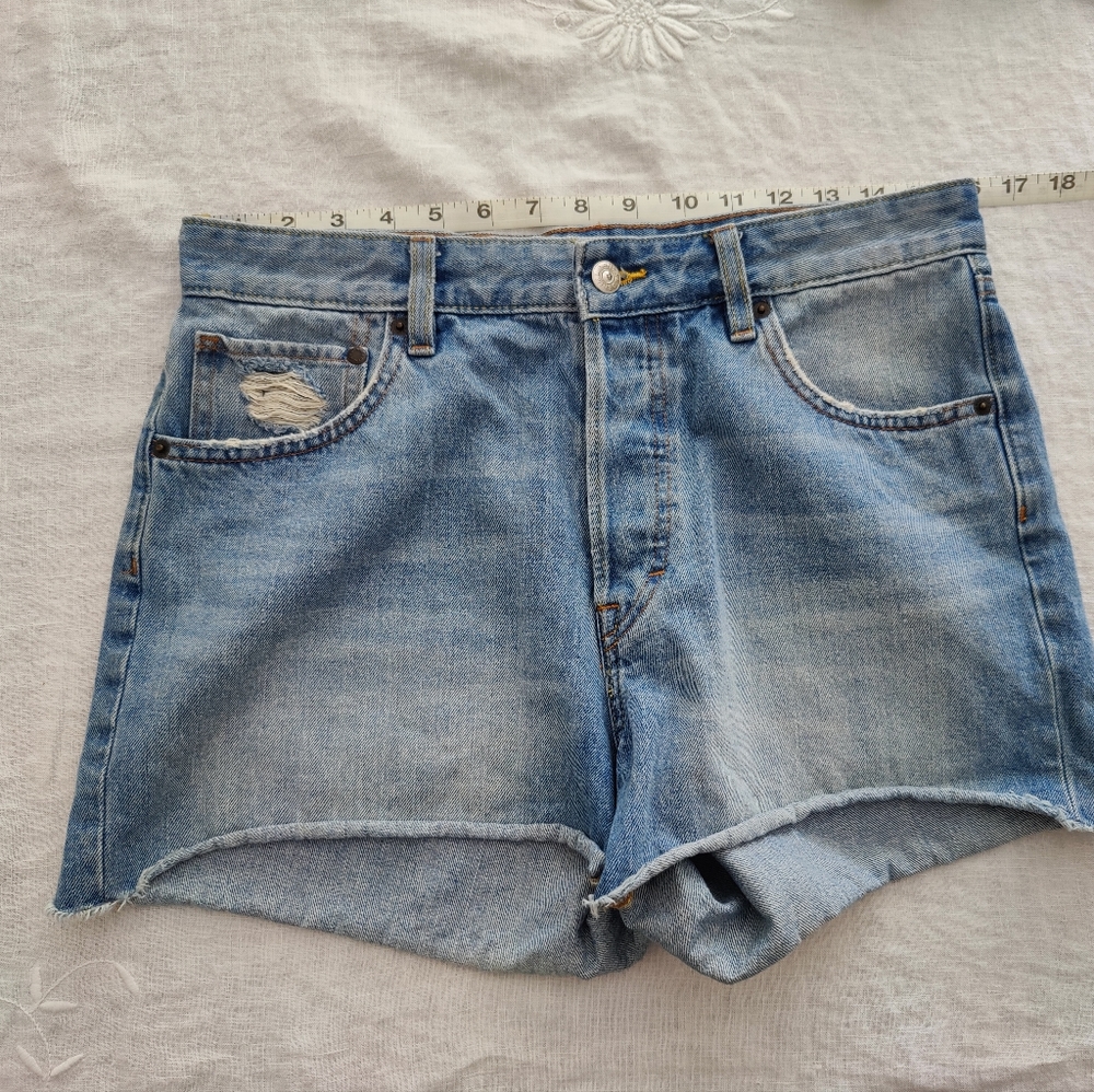 & denim high waisted jean shorts size 12